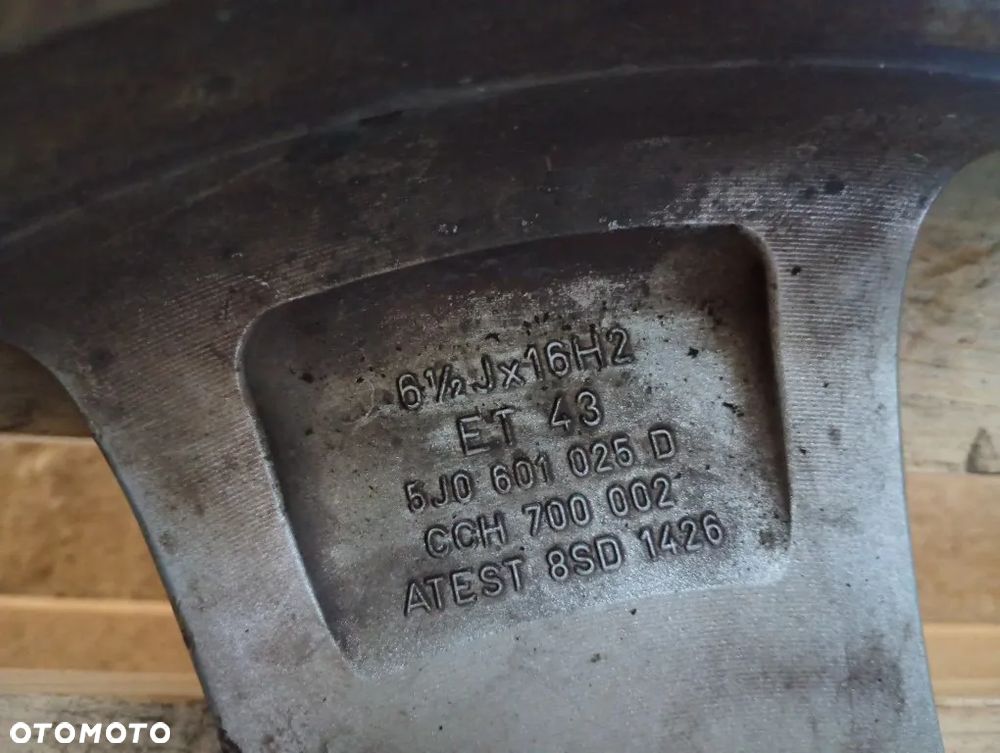 felga aluminiowa r15 6.5jx16h2 et43 5x100 skoda fabia ii 5j0601025d - 4