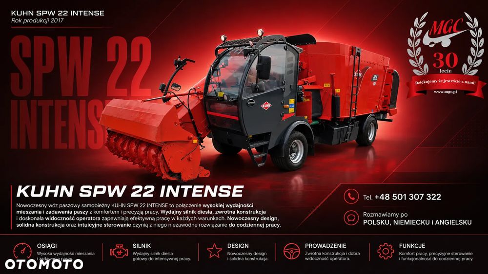 Kuhn SPW 22 Intense / 1WŁ. / NOWY SERWIS / 2 ŚLIMAKI / 22M3  / SUPER STAN / PASZOWÓZ SAMO JEZDNY - 2