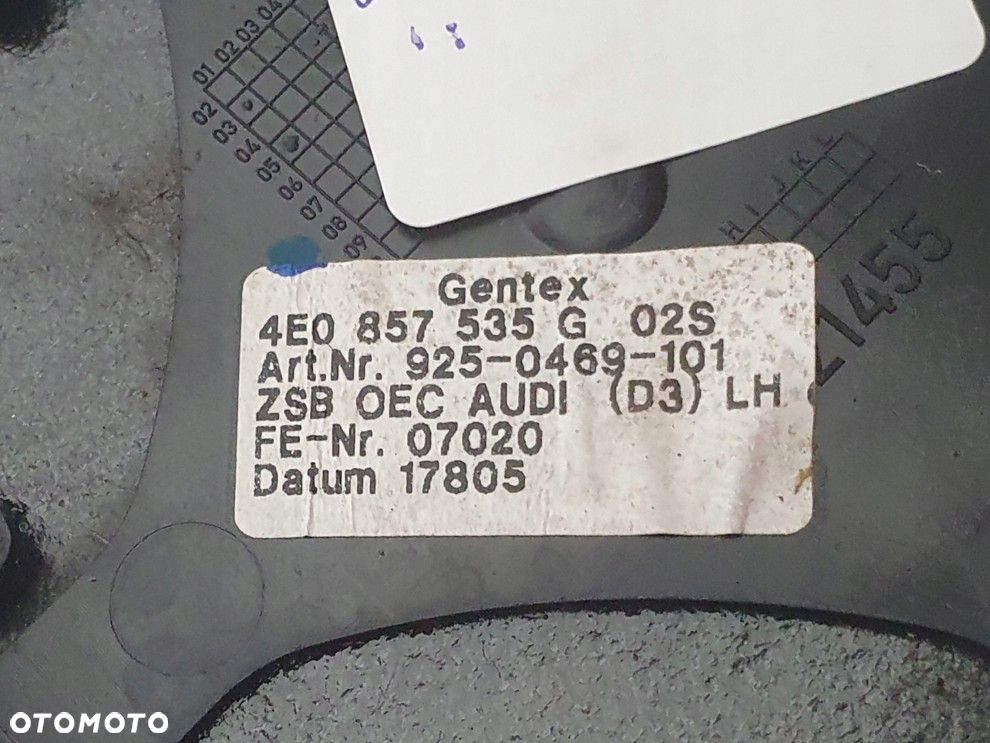 WKŁAD LUSTERKA FOTOCHROM LEWY AUDI A8 D3 4E0 ORYGINAŁ - 5