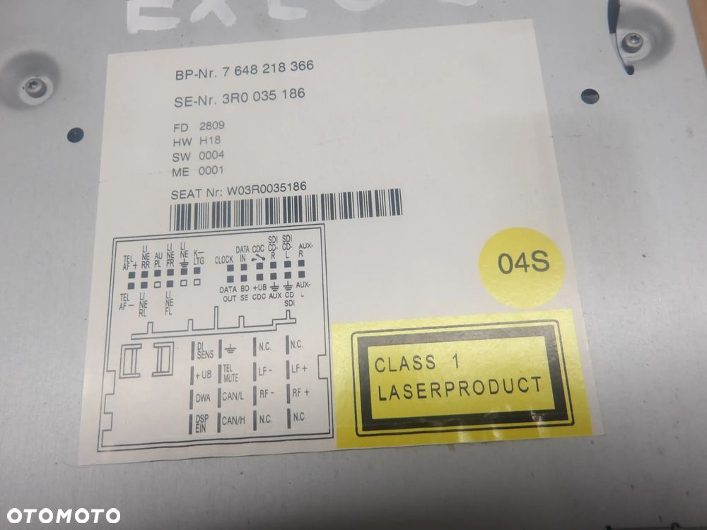 SEAT EXEO KOMBI 08-13 2.0TDI RADIO 3R0035186 - 7