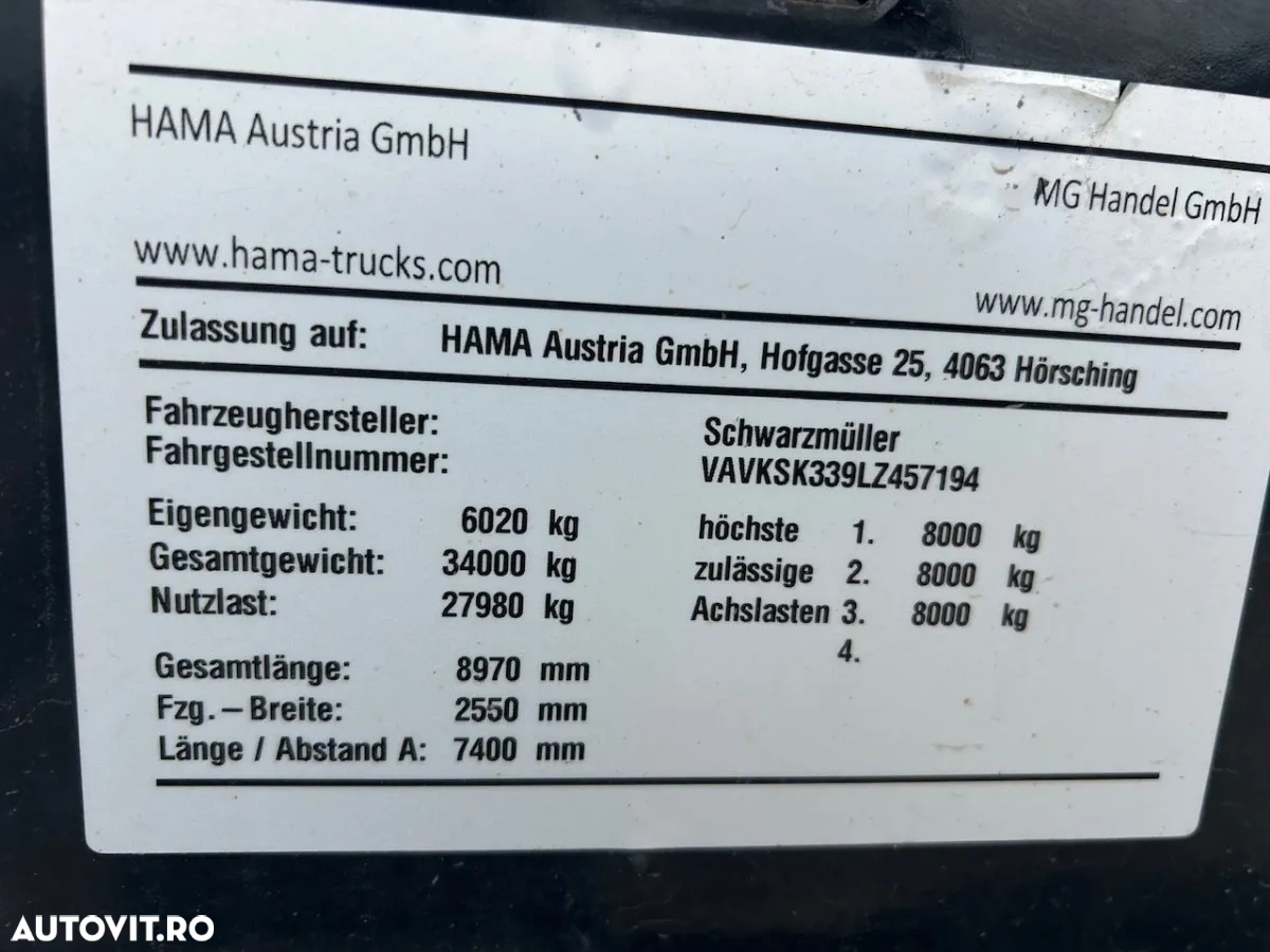 Schwarzmuller Hardox, 25 mc, axa liftanta, factura externa - 13