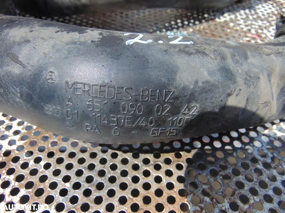 Tub intercooler Mercedes 2.2 w212 w204 cod a6510900242 vito w639 c class e class sprinter w906 - 3