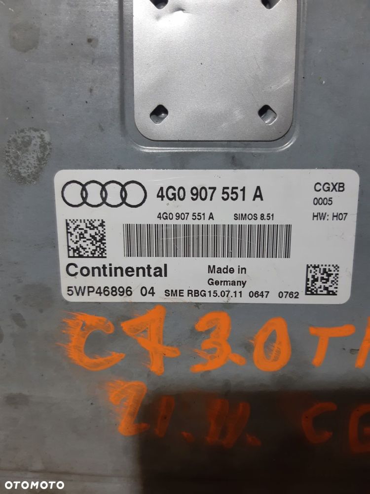 audi a6 a7 c7 3.0 tfsi cgx komputer sterownik silnika 4g0907551a - 4