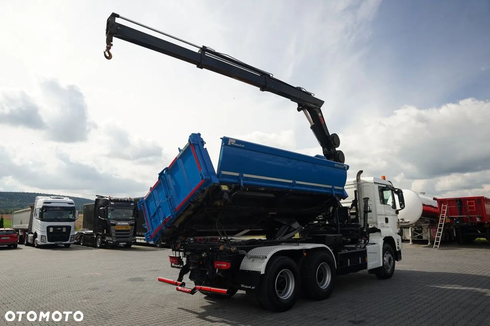MAN TGS 33.420 / 6x4 / WYWROTKA 3 STRONNA / 2x HYDROBURTA  + HDS HIAB 158 E-2 / MAX 5 900 / AUTOMAT / EURO 6 - 9