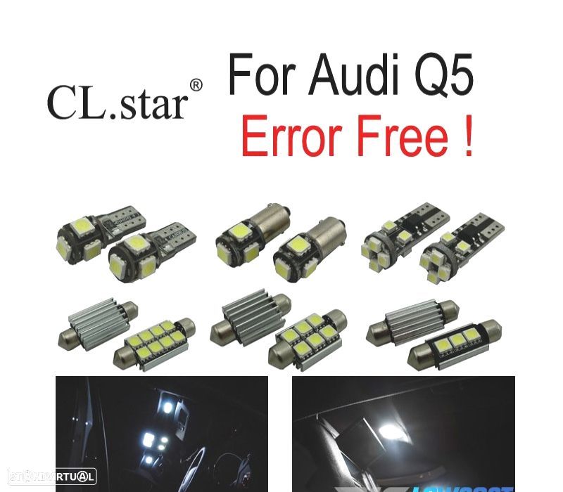 KIT COMPLETO DE 20 LÂMPADAS LED INTERIOR PARA AUDI Q5 2009-2016 - 1