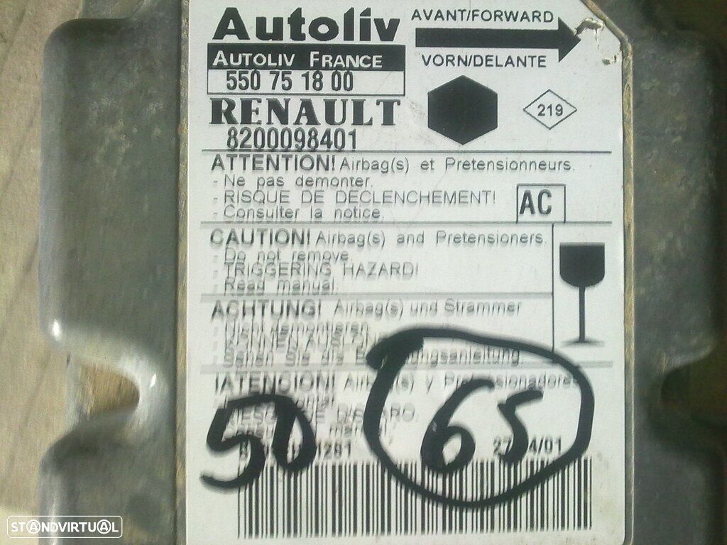 Modulo Airbag 8200098401 550751800 RENAULT KANGOO 2002 1.9DTI 80CV 0P - 1