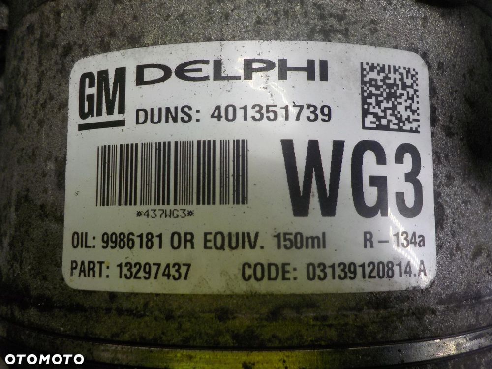 OPEL ASTRA H SPRĘŻARKA KLIMATYZACJI 401351739 WG3 - 2