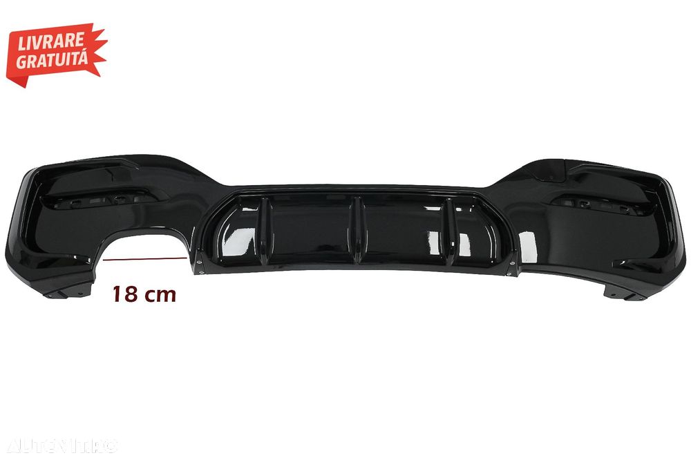 Difuzor Bara Spate Evacuare Dubla Stanga Negru Lucios BMW Seria 1 F20 F21 LCI (201- livrare gratuita - 4