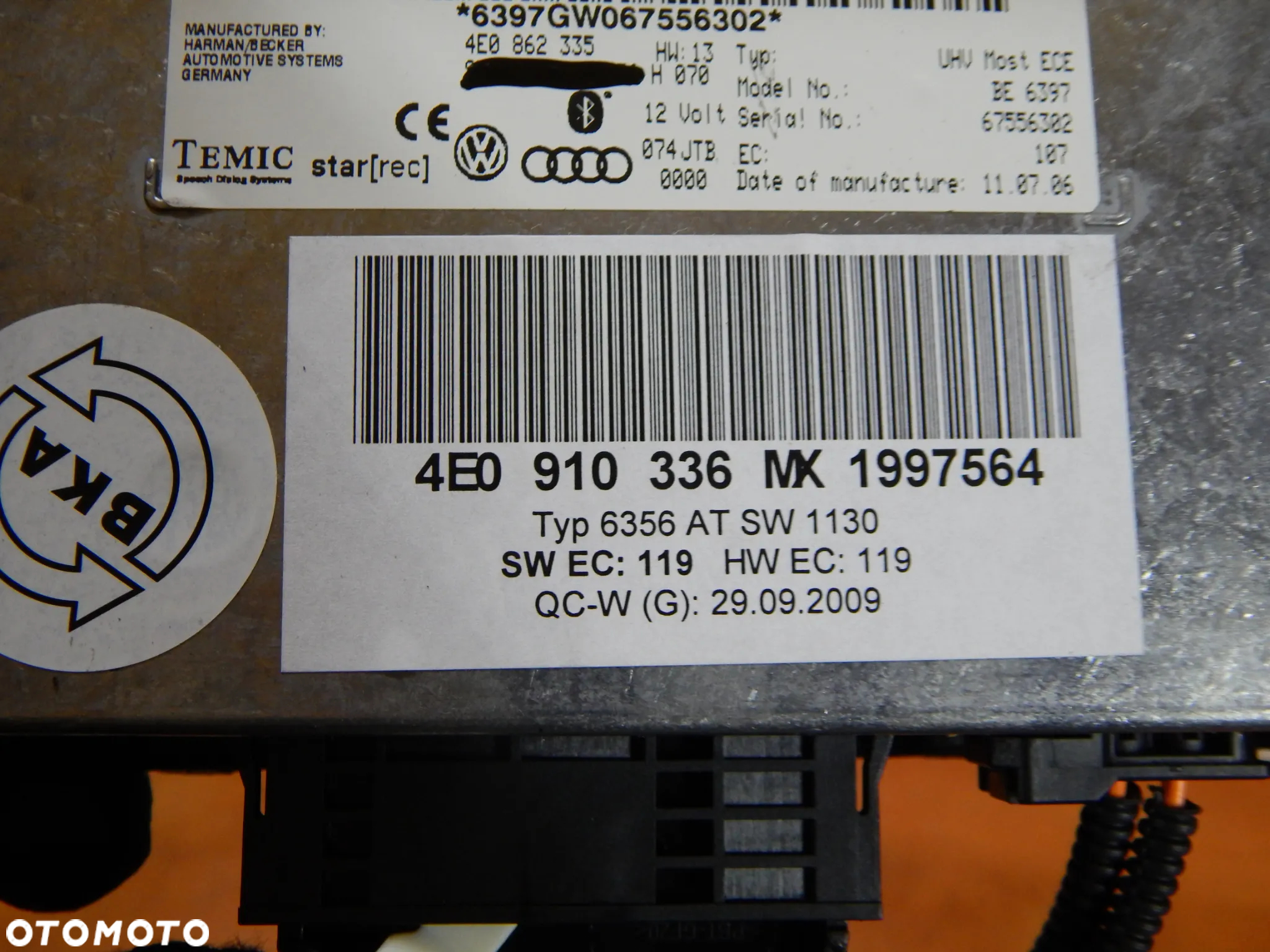 tuner wzmacniacz czytnik ekran zmieniarka moduł Audi Q7 4L A6 a8 03-15 Łuków części - 11