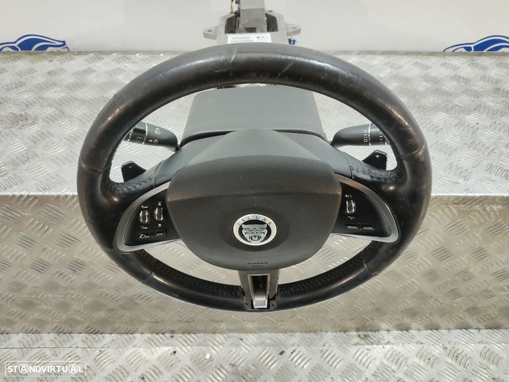 Volante Completo Pele Multifunções Patilhas De Velocidades Jaguar XF X250 - 6