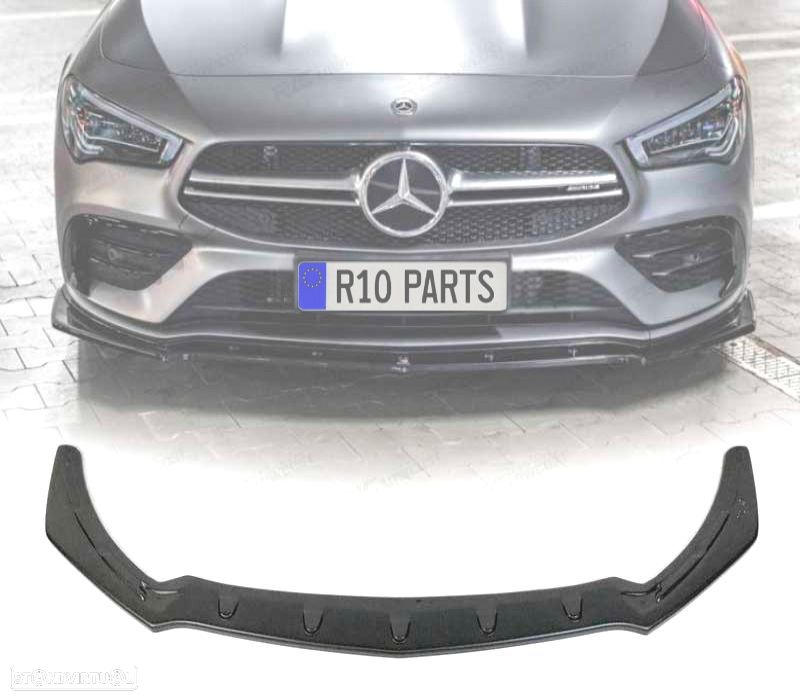 SPOILER LIP FRONTAL MERCEDES CLA W118 19- 35 LOOK AMG A35 PRETO BRILHANTE - 1