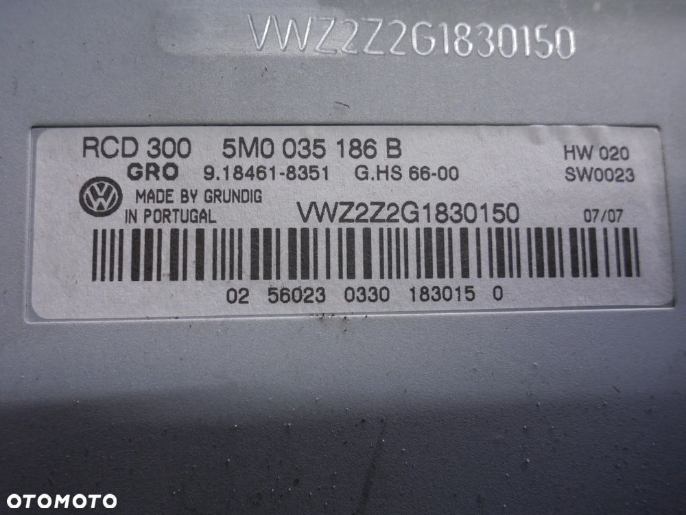 VW GOLF V PLUS RADIOODTWARZACZ CD 5M0035186B - 2