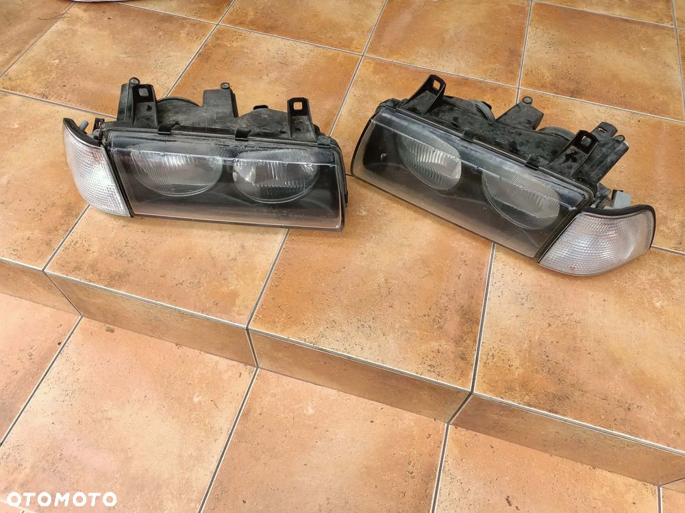 Lampy lampa przód przednia lewa prawa BMW E36 Compact kompletne Hella Europa Oryginał - 2