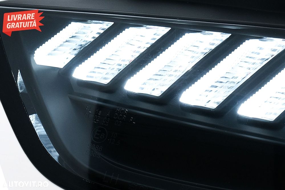 Faruri LED DRL Audi A4 B8.5 Facelift (2012-2015) Negru Semnal Dinamic- livrare gratuita - 4