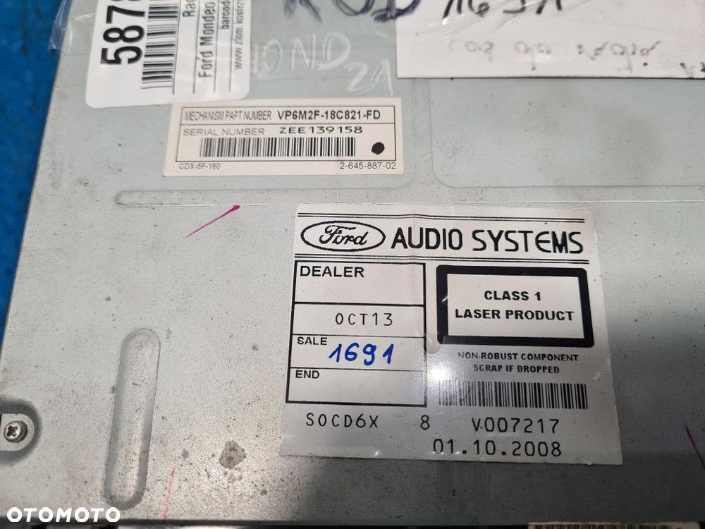 FORD MONDEO MK4 RADIO VP6M2F-18C821-FD - 3