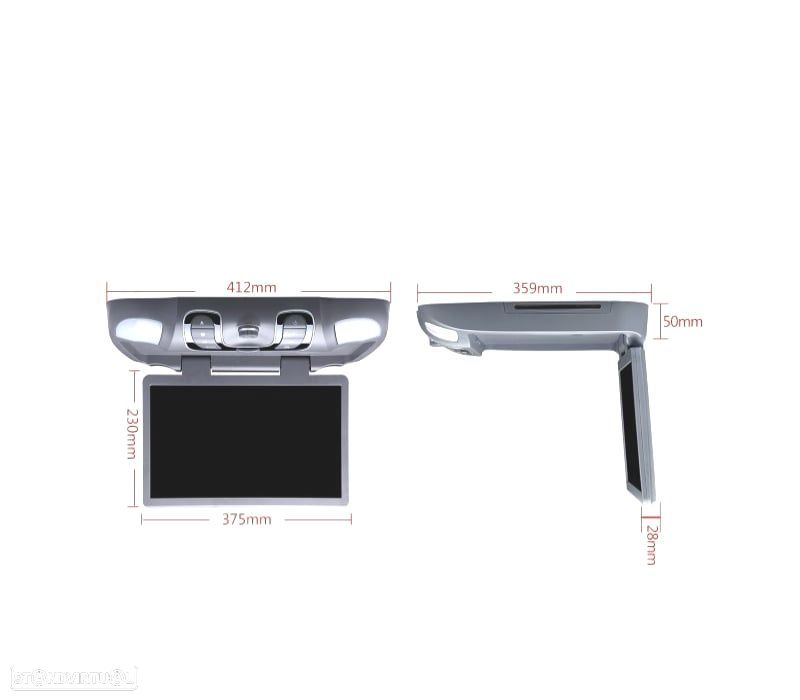 ECRÃ DE TETO CINZENTO 15,6" COM DVD COLUNAS LUZ E JOGOS 32BITS - 3