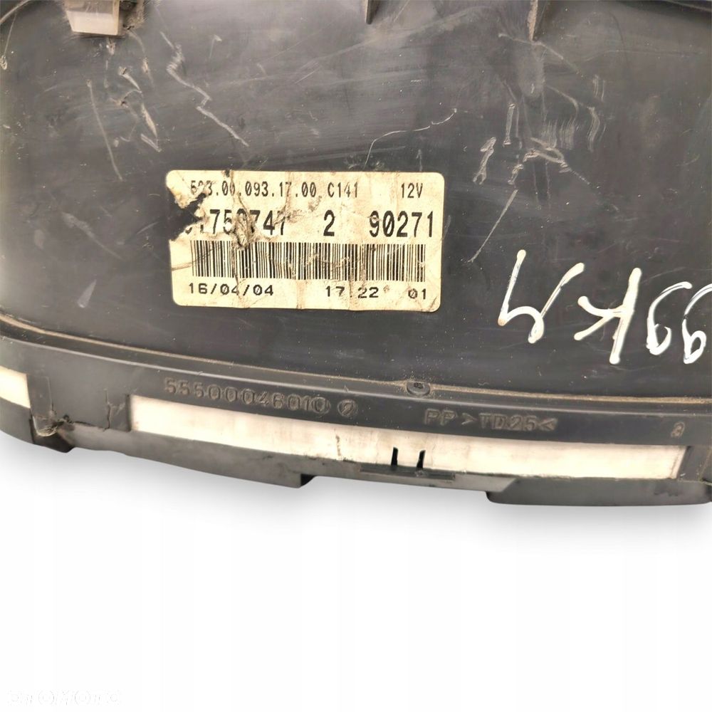 LICZNIK ZEGARY 51750747 Fiat Doblo I FL 1.3 1.9 JTD M-JET Diesel 399 999km - 2