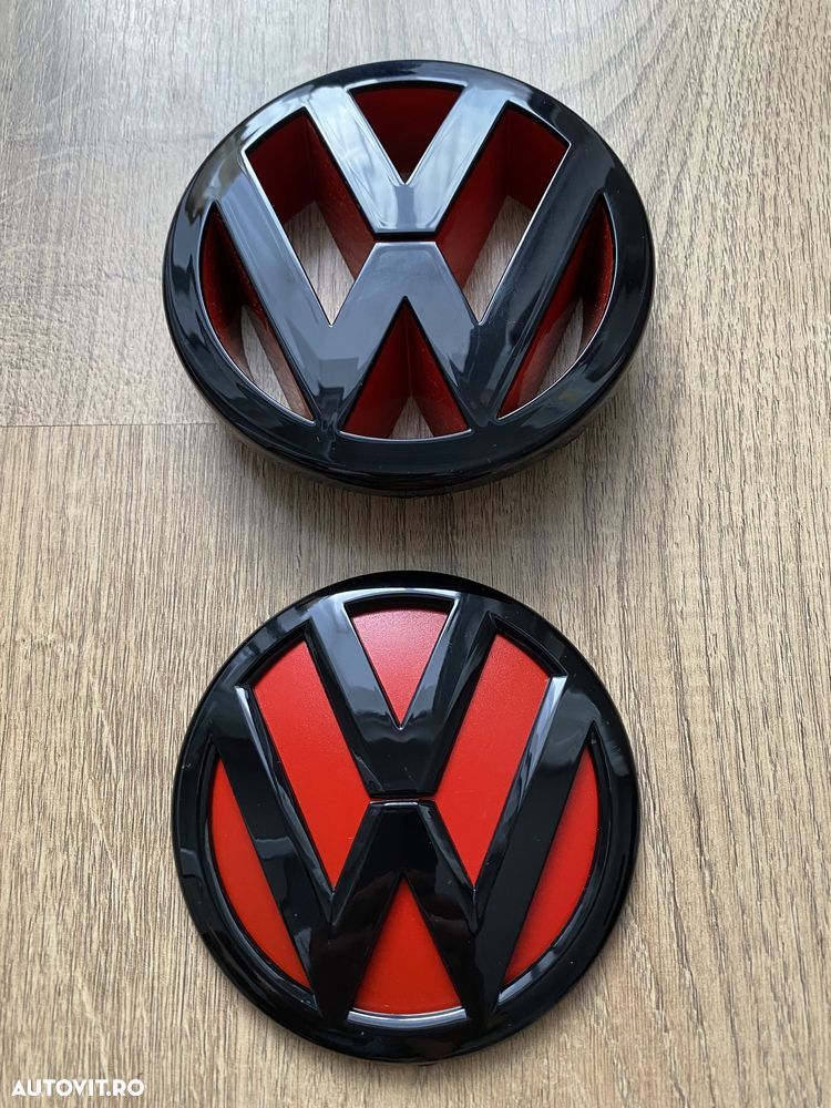 Emblema Embleme Semn Logo Negru Grila Bara Fata Haion Spate Vw Golf 5 - 5