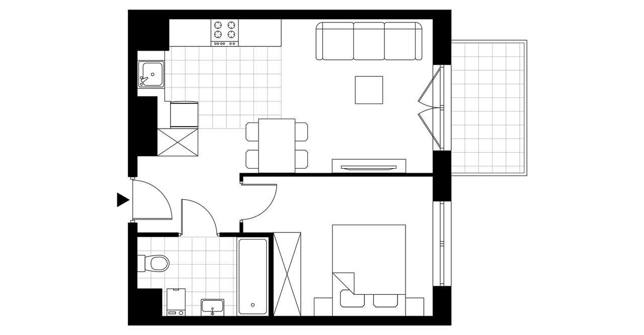 2-pokojowe mieszkanie 37m2 + balkon Bez Prowizji - Pełny obrazek: 3/12