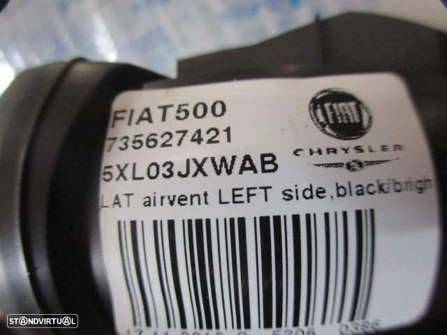 Grelha Friso 735627421 FIAT  500 2 FASE 2 2017 1.2I 69CV 3P BRANCO FE GRE VENTILAÇÃO - 3