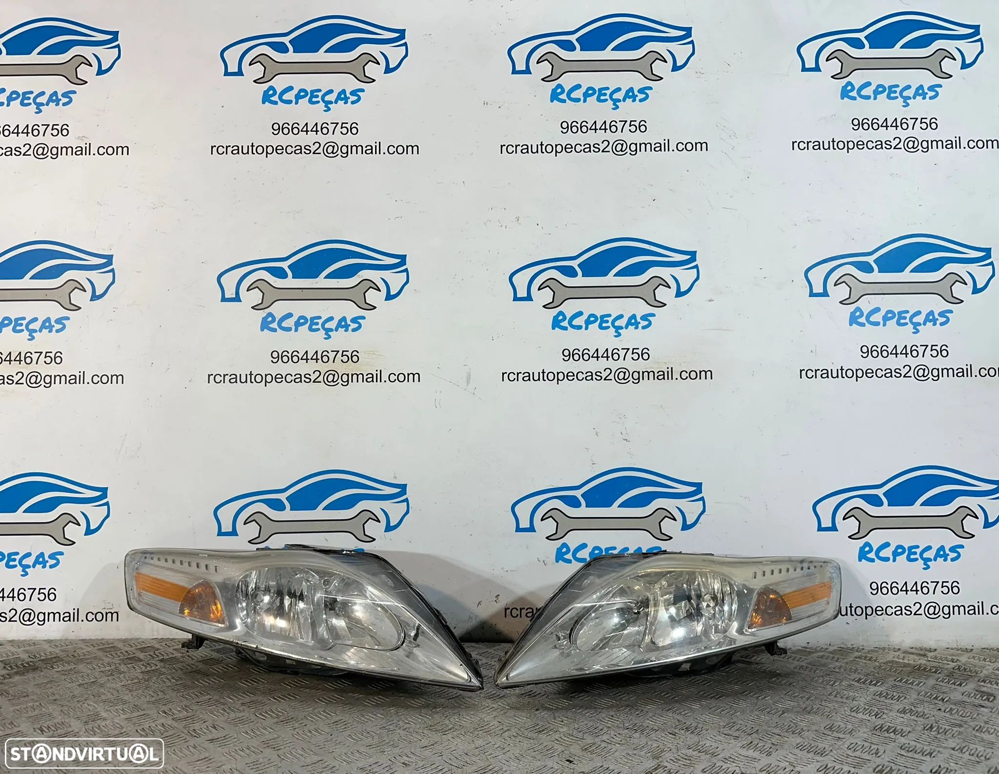 .Conjunto Oticas Faróis Frontal Frente Esquerda Direita Original Halogénio Ford Mondeo 4 MK4 2006 - 2014 7S71-13W030-BK 7S71-13W029-BH - 1