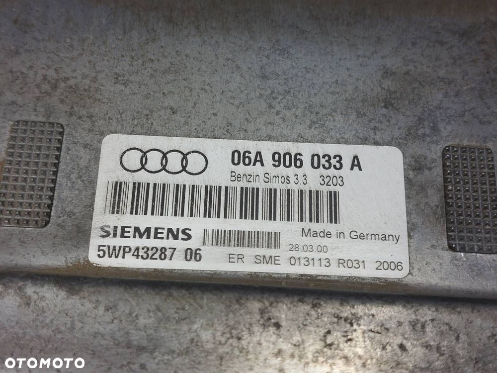 ZESTAW STARTOWY AUDI A3 8L 1.6 8V 06A906033A 8L0920900AX 4B0905851B - 2