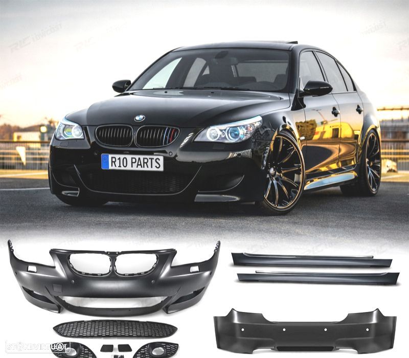 KIT CARROÇARIA COMPLETO BMW E60 03-07 LOOK M5 PDC SRA - 1