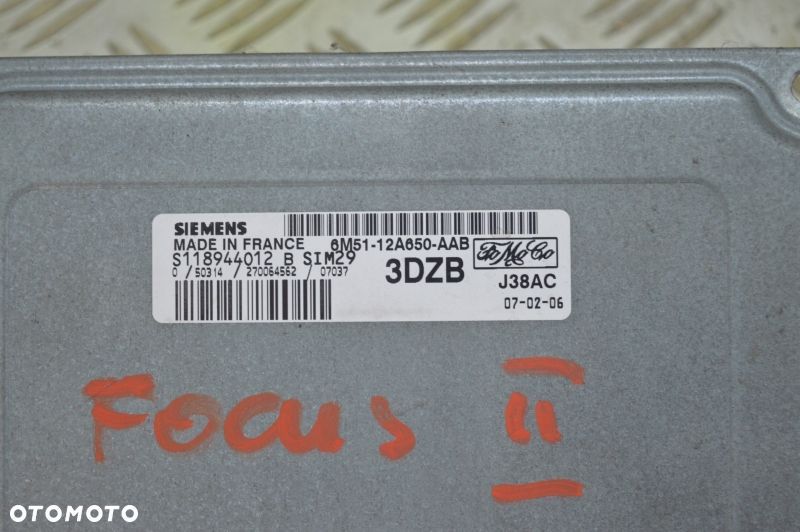 Komputer sterownik silnika Ford Focus Mk2 2004-2011 1,6 16V B 6M5112A650AAB - 3