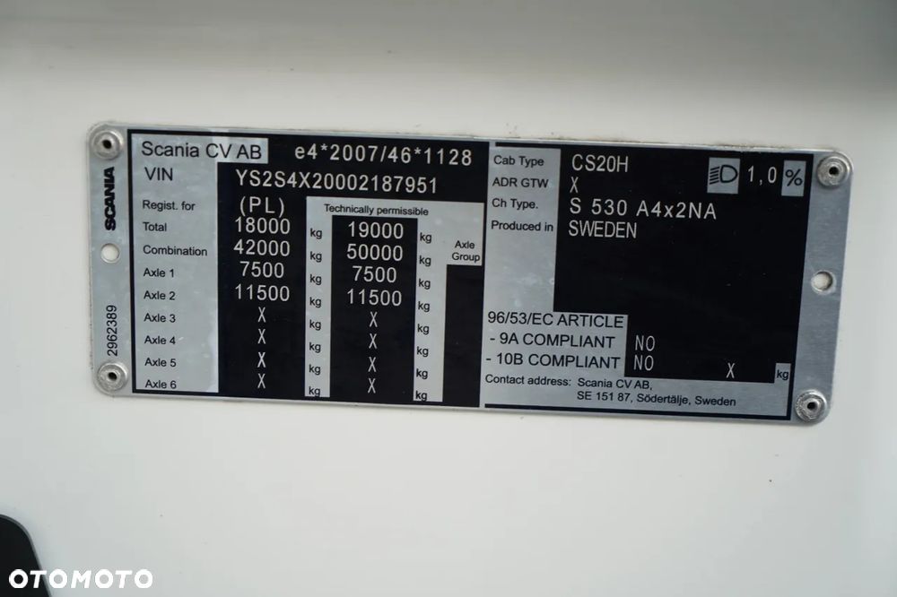 Scania S 530 / V8 / RETARDER / KLIMATYZACJA POSTOJOWA  / - 37