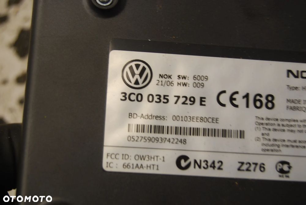 MODUŁ STEROWNIK TELEFONU BLUETOOTH 3C0035729E VW PASSAT B6 GOLF V 3C0035729G - 3