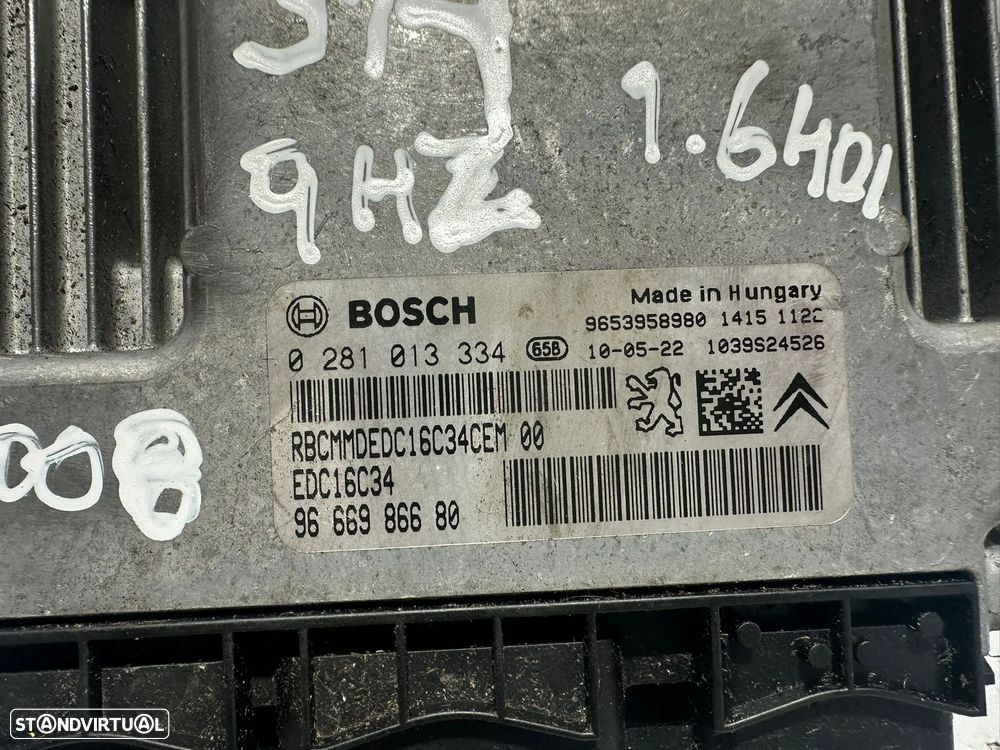 .Centralina Motor Bosch Original PSA Peugeot Citroen 1.6 HDi 9666986680 0281013334 2006 - 2017 - 7