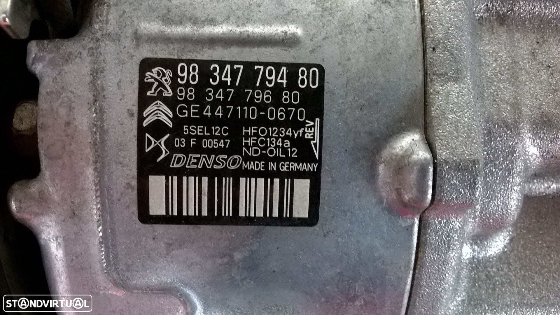Compressor AC - 9834779480 / 9834779680 [Peugeot 208] - 2