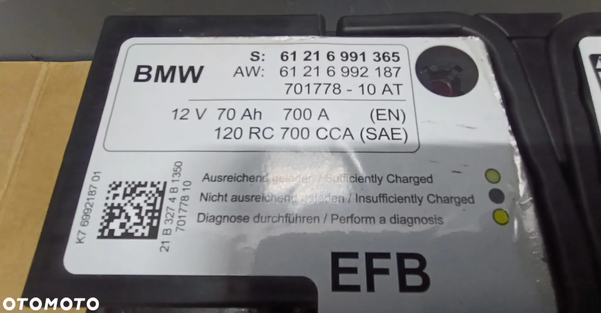 BMW Akumulator AGM 70Ah 700A 6991365 - 4