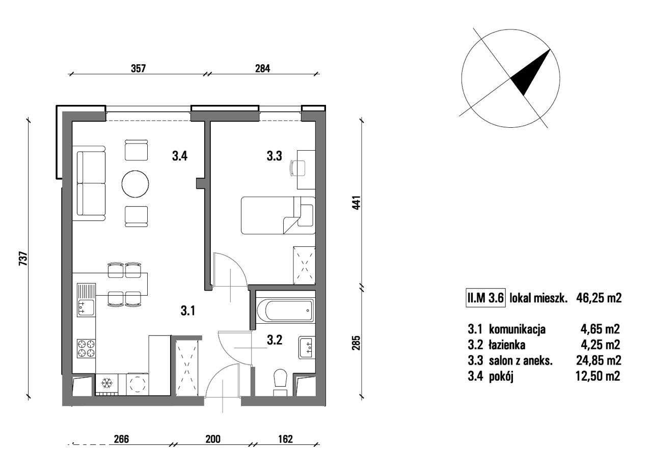 Mieszkanie na sprzedaż, 2 pokoje, 46 m², Brzeg