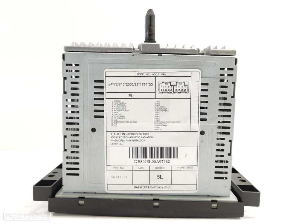 SISTEMA AUDIO / RADIO CD CHEVROLET AVEO / KALOS SEDAN 2008 -96647737 - 1