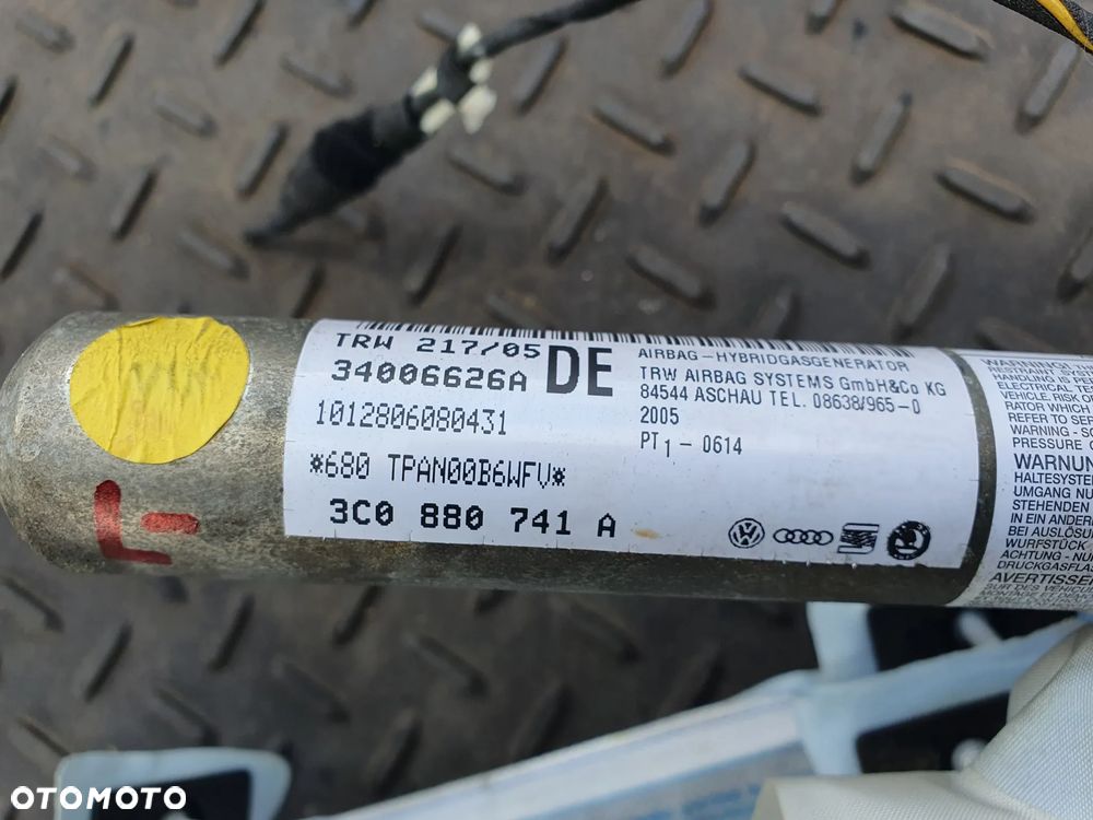 VW PASSAT B6 KOMBI KURTYNA POWIETRZNA AIRBAG LEWA 3C0880741A - 3