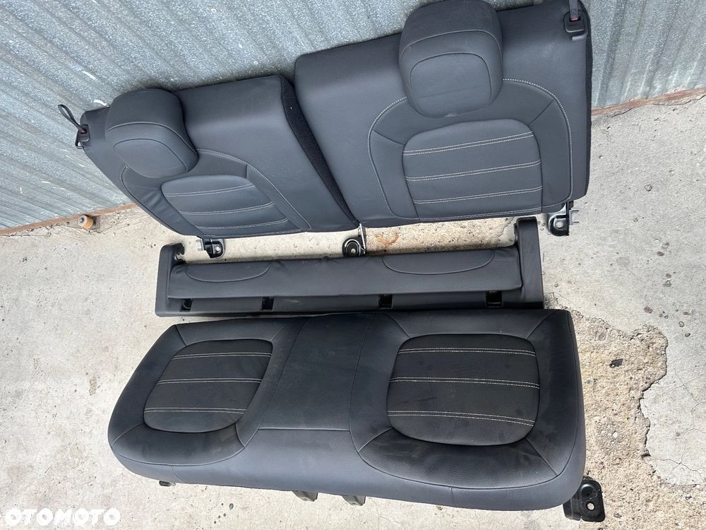 Smart 453 twingo 3 kanapa siedzisko fotel tył isofix skóra biała nić - 1