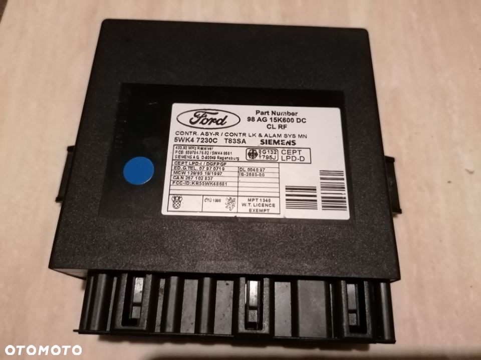 FORD FOCUS MK1 MODUŁ KOMFORTU F 98AG-15K600-DC - 1