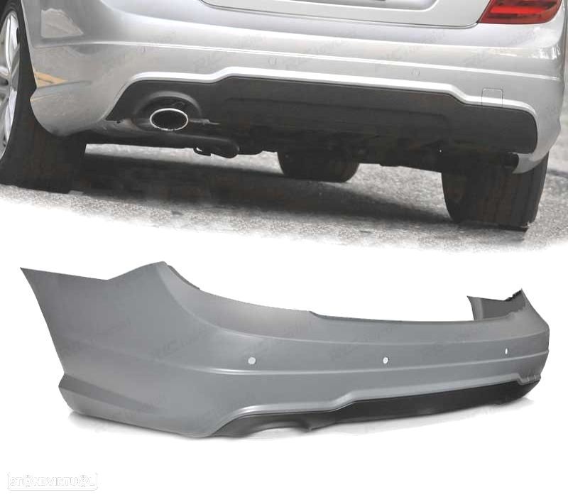 PARA-CHOQUES TRASEIRO MERCEDES CLASE C W204 11-14 LOOK AMG PDC - 1