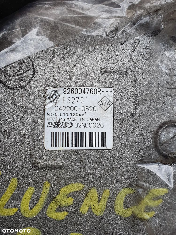 SPRĘŻARKA KLIMATYZACJI RENAULT FLUENCE ZE 926004760R POSIADAM 2 SZT - 3