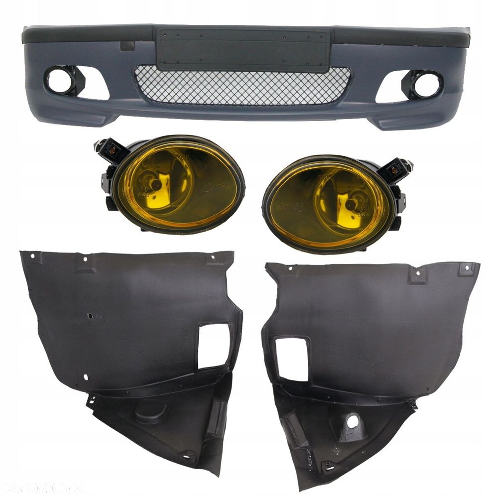 Zderzak Przod kpl Kratki Listwy Nadkola Halogeny M-pakiet look Bmw 3 e46 - 1