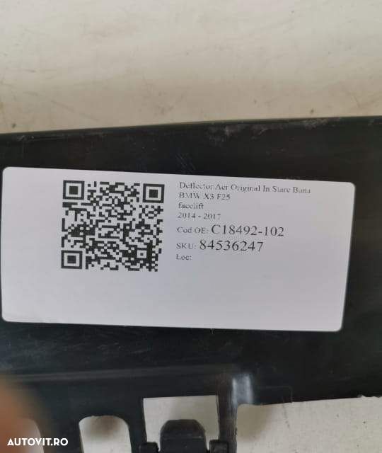Deflector Aer Original In Stare Buna BMW  X3  F25 [facelift] [2014 - 2 - 6