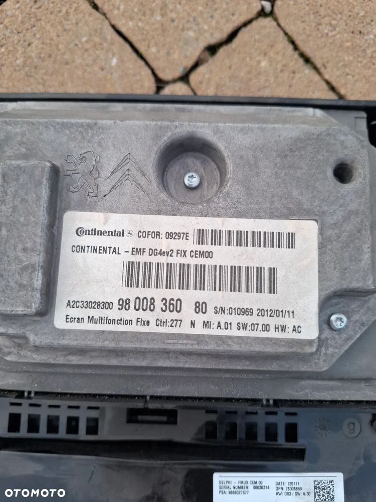 Citroen C4 II b7 DS4 EKRAN panel klimatyzacji 9800836080 9666027577 - 4