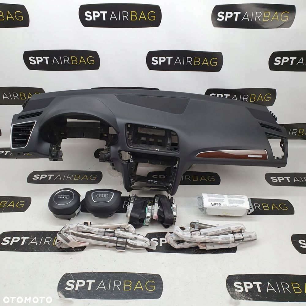 AUDI Q5 8R LIFT DESKA ROZDZIELCZA KONSOLA KOKPIT PULPIT PODUSZKI AIRBAG AIR BAG PASY KURTYNY KIT SET - 1