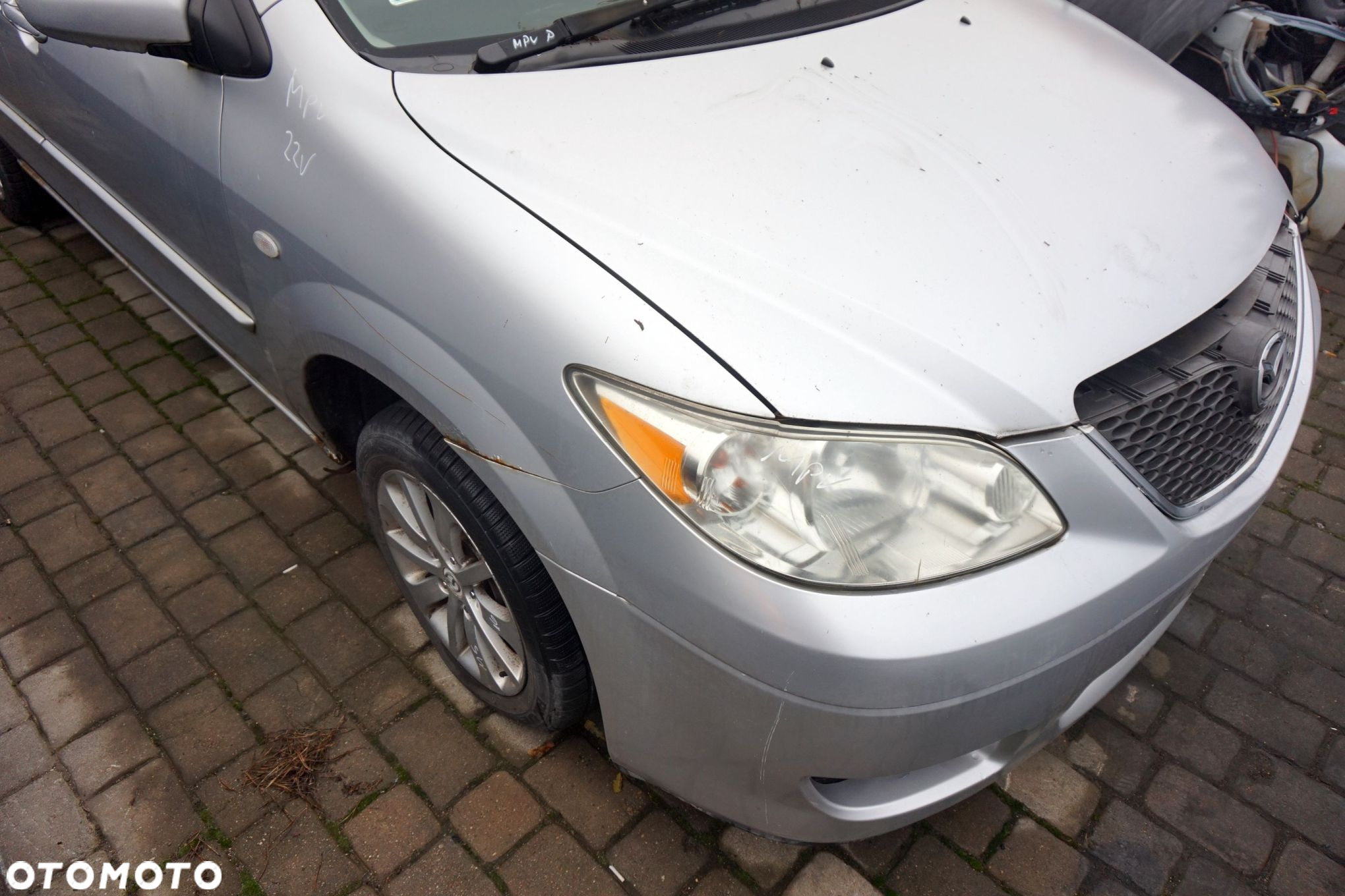 MASKA ZDERZAK BŁOTNIKI LAMPY MPV II LW LIFT 22V  MAZDA 2004-2006 SREBRNY PRZÓD KOMPLETNY - 2