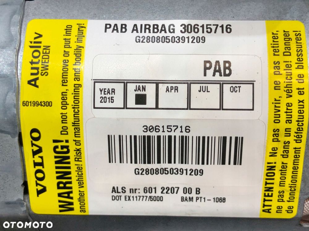 volvo v50 deska konsola poduszka airbag komplet - 10