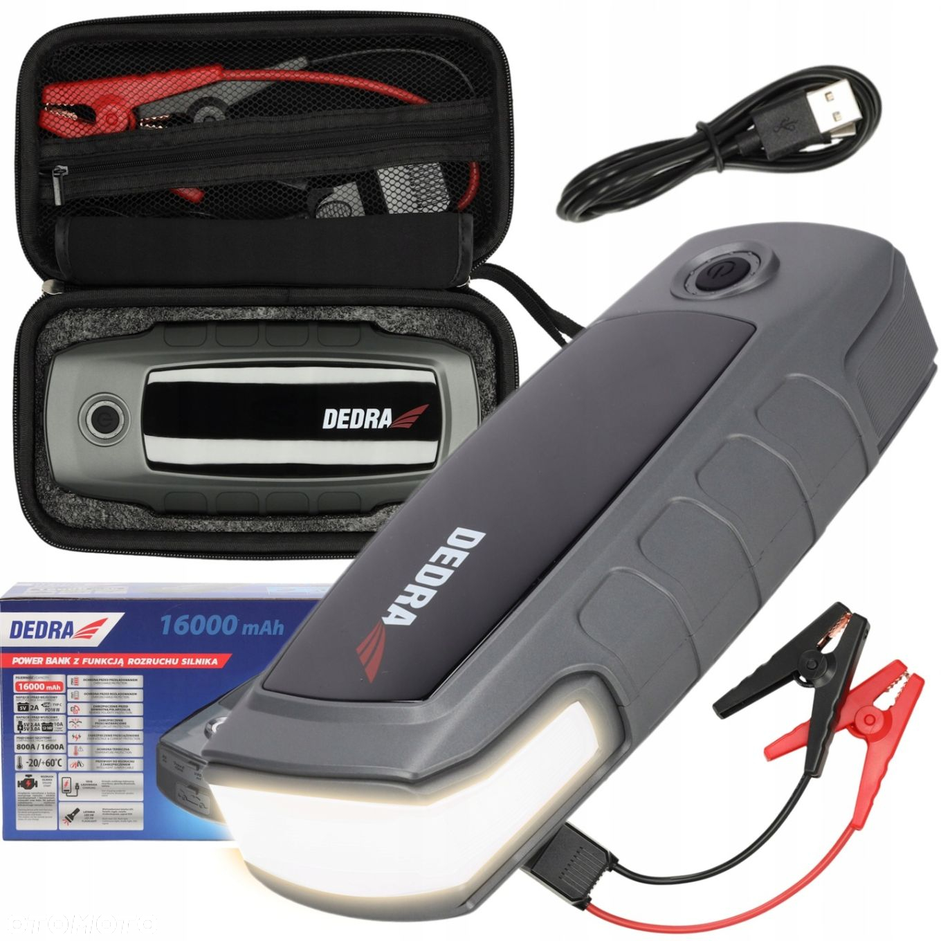 DEDRA URZĄDZENIE ROZRUCHOWE POWERBANK BOOSTER JUMP STARTER 16000MAH 1600A - 14