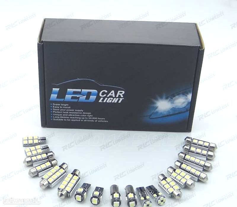 KIT COMPLETO DE 18 LÂMPADAS LED INTERIOR PARA AUDI A4 S4 B6 B7 2002-2008 - 2