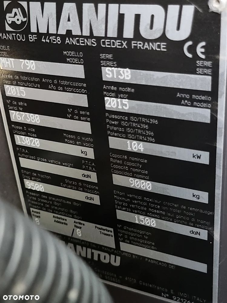 Manitou MHT 790 Ładowarka Teleskopowa UDZWIG 9 TON! Przebie 2800 MTG jak Nowa z SALONU 2016rok z Norwegii  widły i maszt NOWY!! - 37