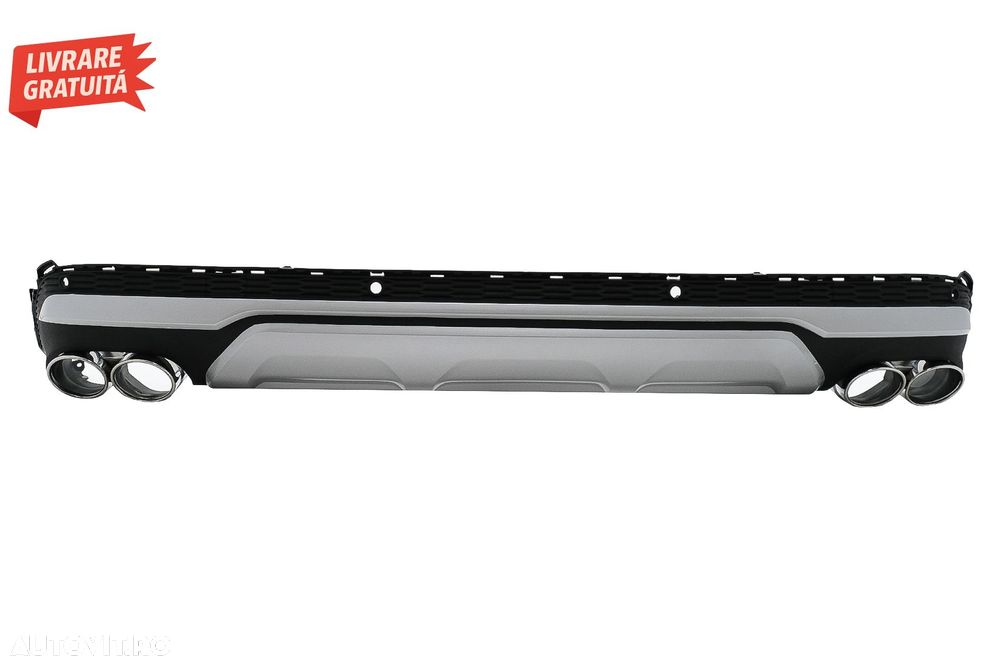 Difuzor Bara Spate Evacuare Dubla Audi Q7 SUV 4M Facelift (2020-2025)- livrare gratuita - 1